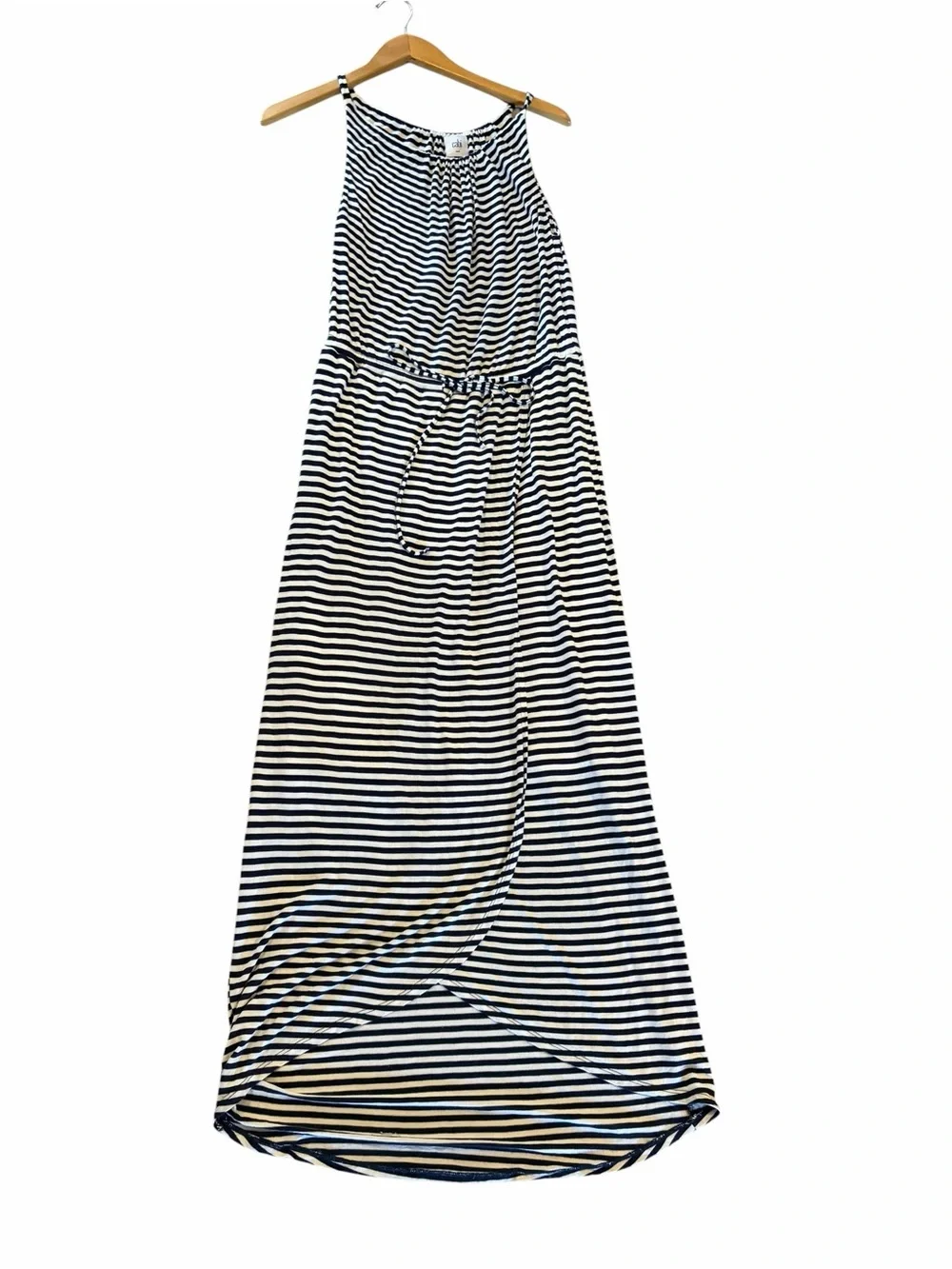 CAbi 5105 Navy Boat Stripe Maxi Dress Size Medium - Picture 5 of 9